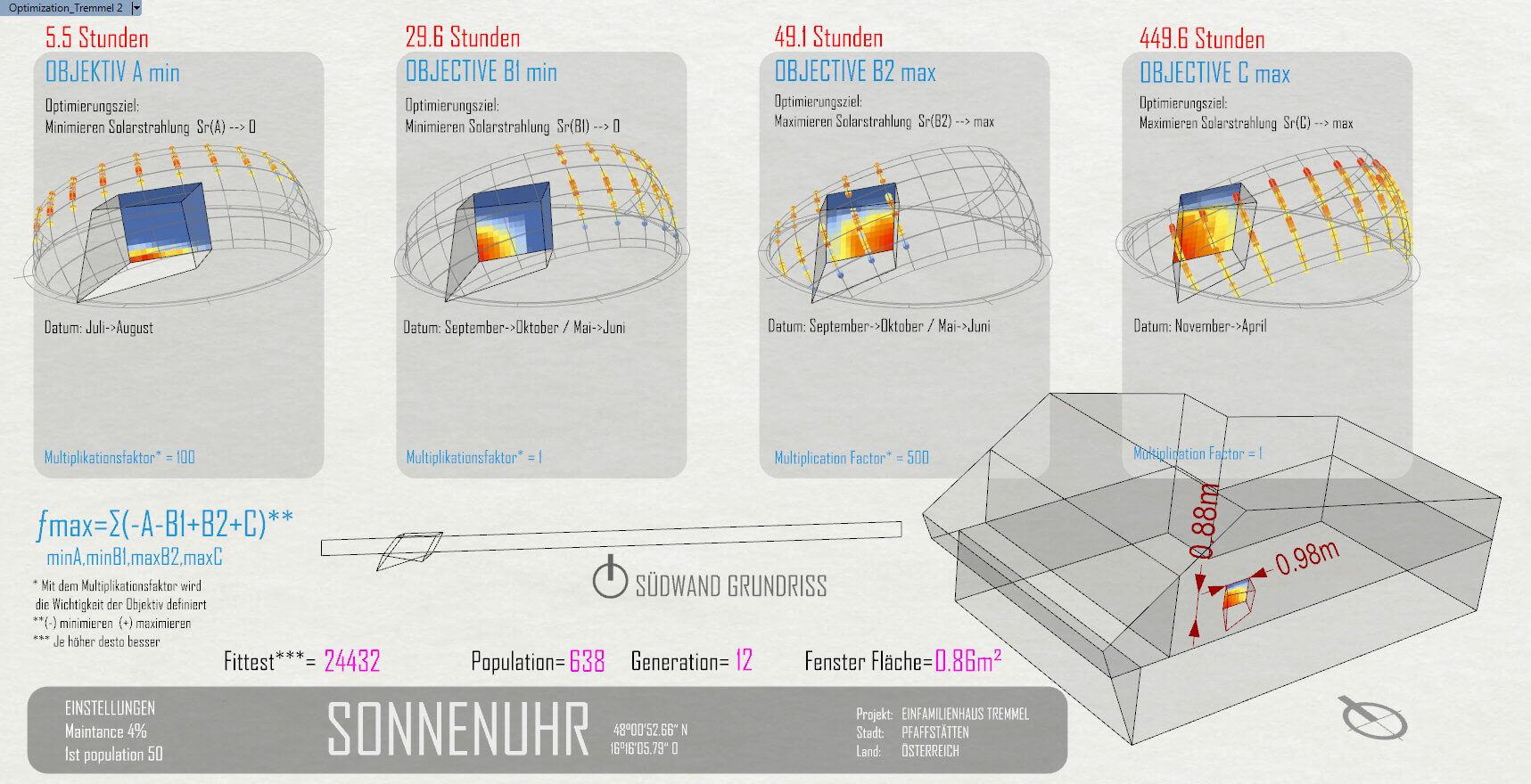 Sunlight hours Winter Summer Optimization by Energy Design Lavovski